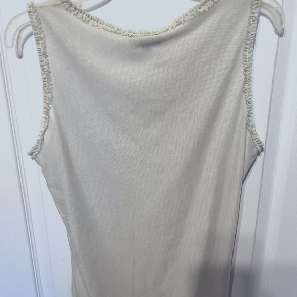 Vivienne Tam- large-VINTAGE-sleeveless blouse-Large-puffy flowers on front-liner - Picture 6 of 10